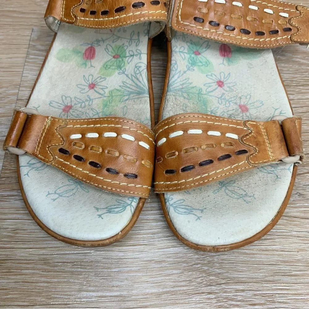 Pikolinos Women’s Brandy Slip On Slides Brown Leather, Size 7.5-8
